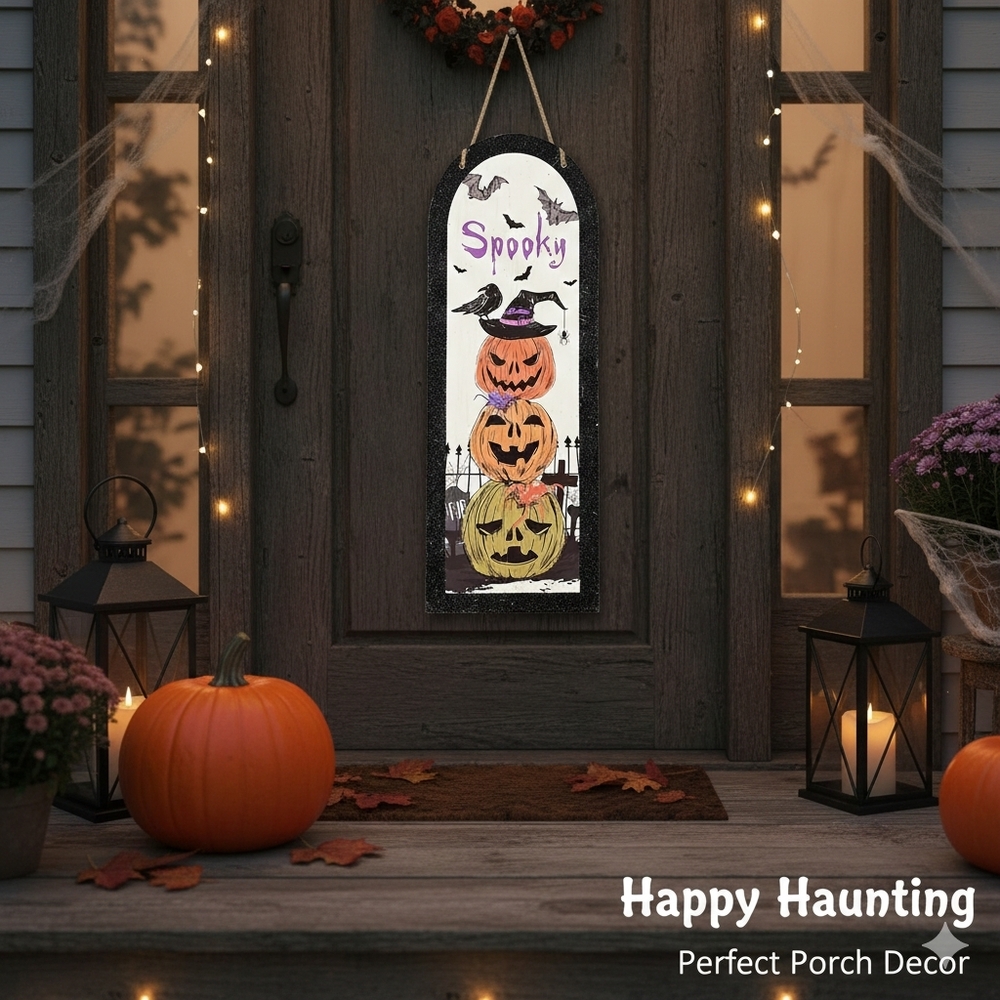 Spooky Halloween Wall Art with Pumpkins